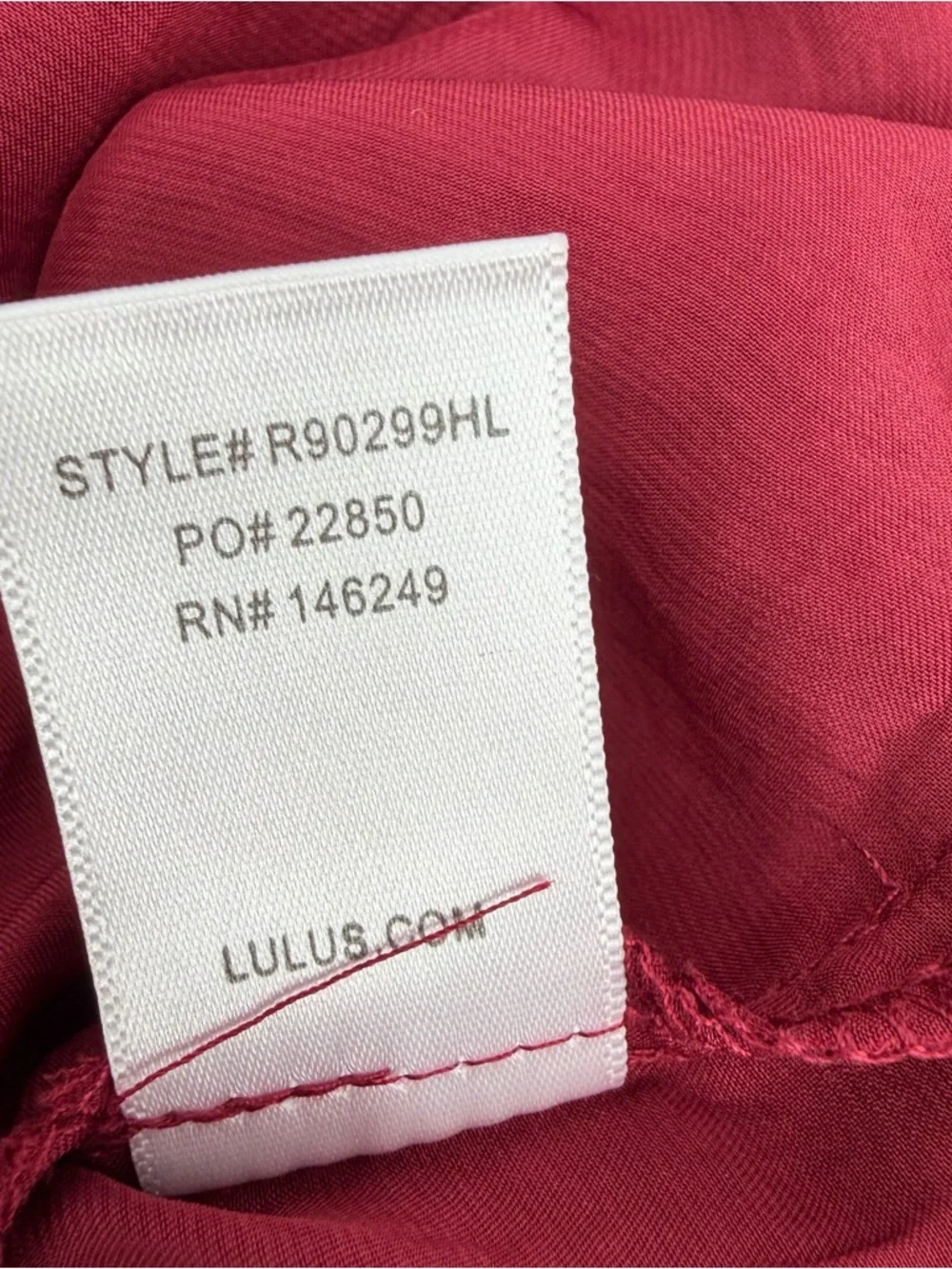 Lulu's Romper Womens M Dark Red Satin Plunge Neck Caftan Sleeves - missing belt